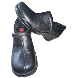 BOC Born Concept Black Leather Clog Woman’s Size 6.5/37 M/W BC3596